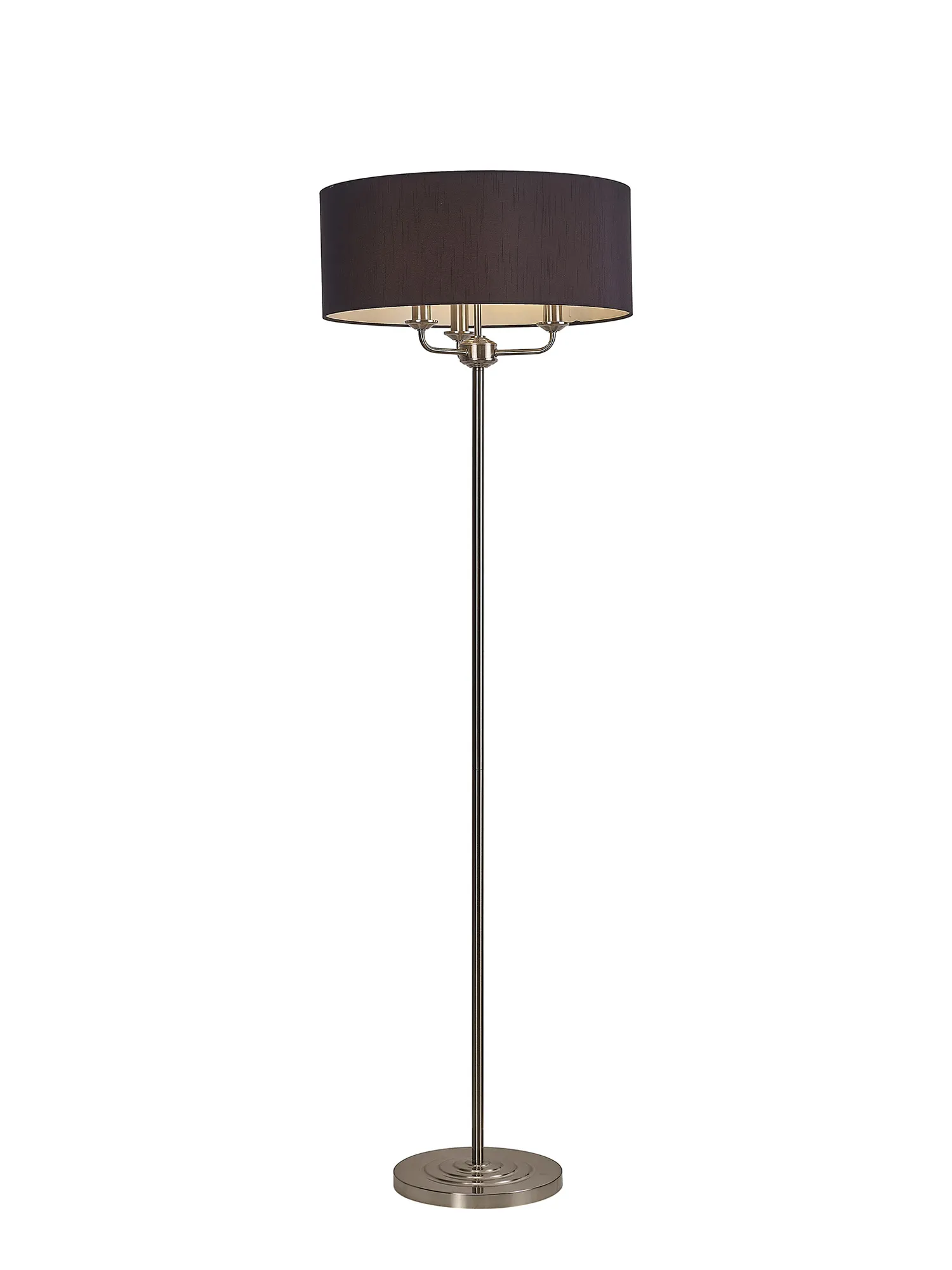 Banyan 45cm 3 Light Floor Lamp Satin Nickel; Black